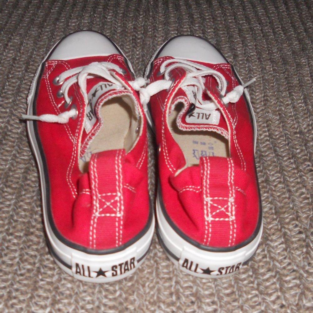 Converse Red and White Women's Sneakers - Picture 3 of 14